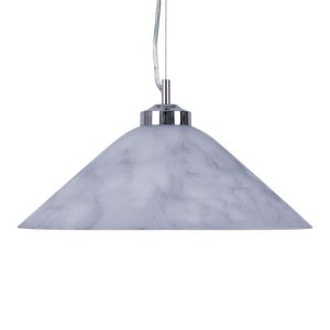 Cone 1 Light Art Deco Glass Pendant Large Blue - 91504