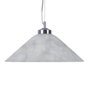 Cone 1 Light Art Deco Glass Pendant Large Frost - 91505