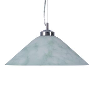 Cone 1 Light Art Deco Glass Pendant Large Green - 91506