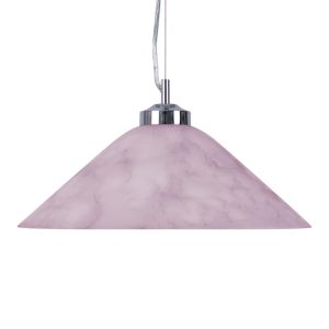 Cone 1 Light Art Deco Glass Pendant Large Pink - 91507