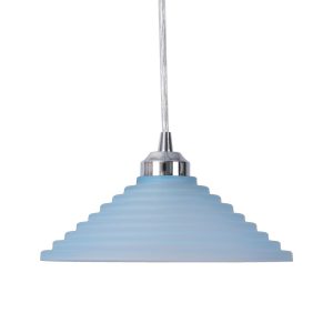 Step 1 Light Art Deco Glass Pendant Small Blue - 91520