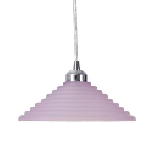 Step 1 Light Art Deco Glass Pendant Small Pink - 91523