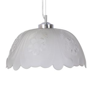 Flora 1 Light Art Deco Glass Pendant Frost - 91560