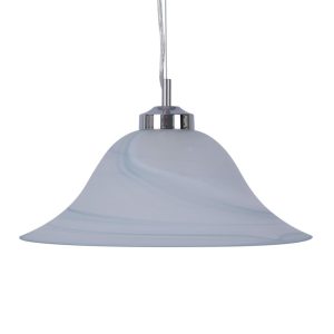 Bela 1 Light Art Deco Glass Pendant Small Blue - 91600