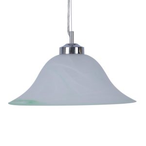 Bela 1 Light Art Deco Glass Pendant Small Green - 91602