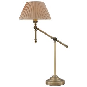 Elena Adjustable Desk Lamp Antique Brass / Beige - Elena TL-BEAB