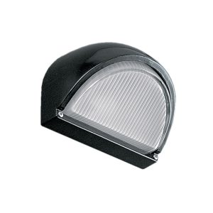 Half Round Aluminium Bulkhead Black - LJ2080-BL