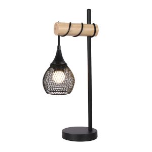 Lars Table Lamp Black / Timber - LL-27-0104