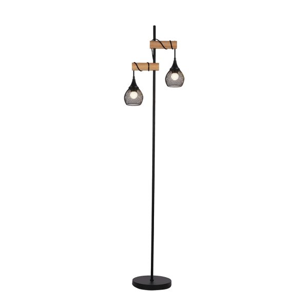 Lars Floor Lamp Black / Timber - LL-27-0105