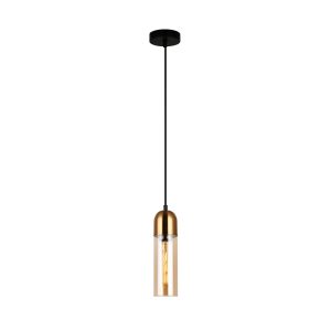 Cylinder Pendant Amber Glass / Antique Brass Highlight - PASTILLE2