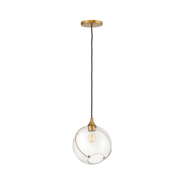 Skye 1 Light 11" Heritage Pendant Light Brass / Black - QN-SKYE-1P