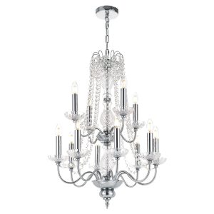 Rhine 12 Light Chandelier Chrome - RHINE PE12-CH