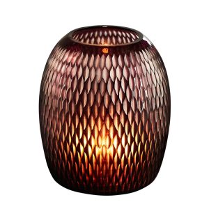 Belle Hand Cut Pod Art Glass Table Lamp Red - ZAF14155