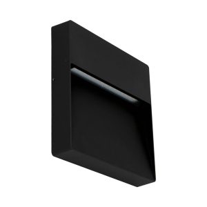 Zeke 9W 12V DC Square LED Wall Light Black / Warm White - 19878