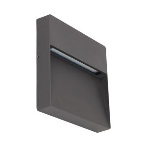 Zeke 9W 12V DC Square LED Wall Light Dark Grey / White - 19875