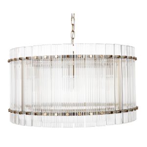 Paloma 12 Light Round Pendant Brass / Glass - 20690