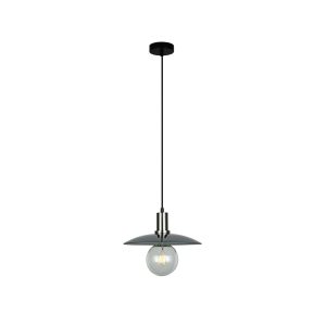 Chapeau 1 Light Pendant Large Satin Chrome / Smoked Glass Collie - CHAPEAU3