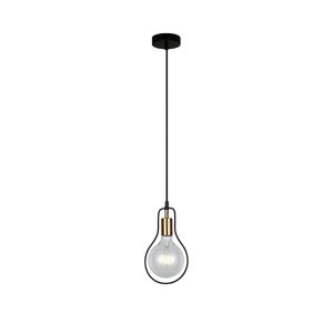 Contour Pear 1 Light Pendant Black / Antique Brass - CONTOUR1