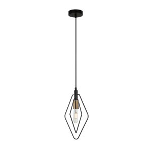 Contour Diamond 1 Light Pendant Black / Antique Brass - CONTOUR3