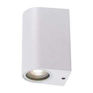 Eos 2 Light 240V GU10 Up & Down Wall Pillar Light White - EOS EX2-WH