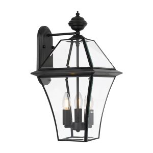 Rye 3 Light Wall Light Black - RYE EX27-BK