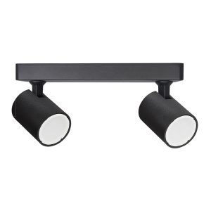 Spot 240V GU10 Double Adjustable Ceiling Spotlight Bar Matt Black - SPOT-BAR2B