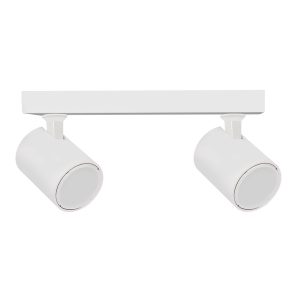 Spot 240V GU10 Double Adjustable Ceiling Spotlight Bar Matt White - SPOT-BAR2W