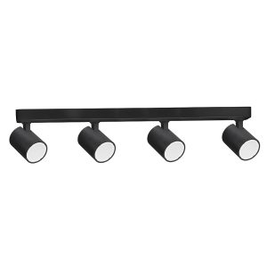 Spot 240V GU10 Quad Adjustable Ceiling Spotlight Bar Matt Black - SPOT-BAR4B