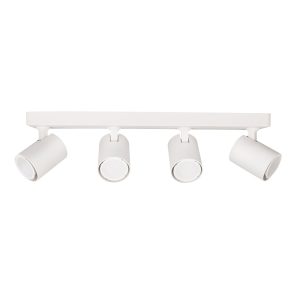 Spot 240V GU10 Quad Adjustable Ceiling Spotlight Bar Matt White - SPOT-BAR4W