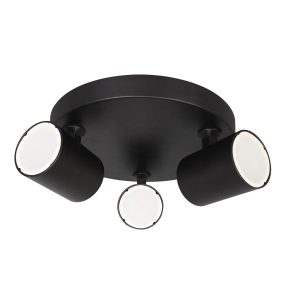 Spot 240V GU10 Triple Adjustable Spotlight Matt Black - SPOT-R3B