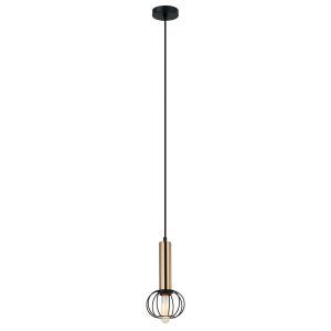 Corazon 1 Light Round Pendant Antique Brass / Matt Black - CORAZON2