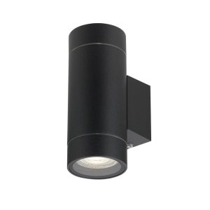 Kman 240V GU10 Up & Down Wall Pillar Light Black - KMAN EX2-BK