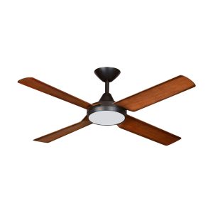 New Image 52" DC Ceiling Fan With 18W LED Matt Black With Koa Blades / Tri-Colour - NIL107