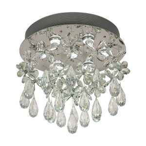 Paradis 7 Light Flush Mount Light Stainless Steel / Crystal - PARADIS CTC45-CH