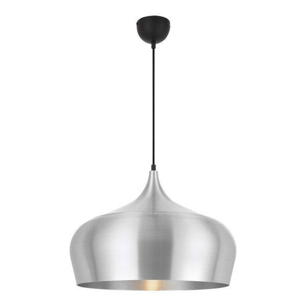 Polk 1 Light Pendant Large Brushed Aluminium - POLK PE45-ALB