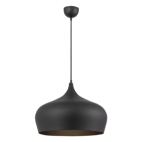 Polk 1 Light Pendant Large Brushed Black - POLK PE45-BKB