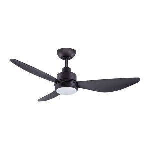 Trinity 48" DC Ceiling Fan With 20W LED Black Motor / Black Polymer Blades / Tri-Colour - TRI48BKLED