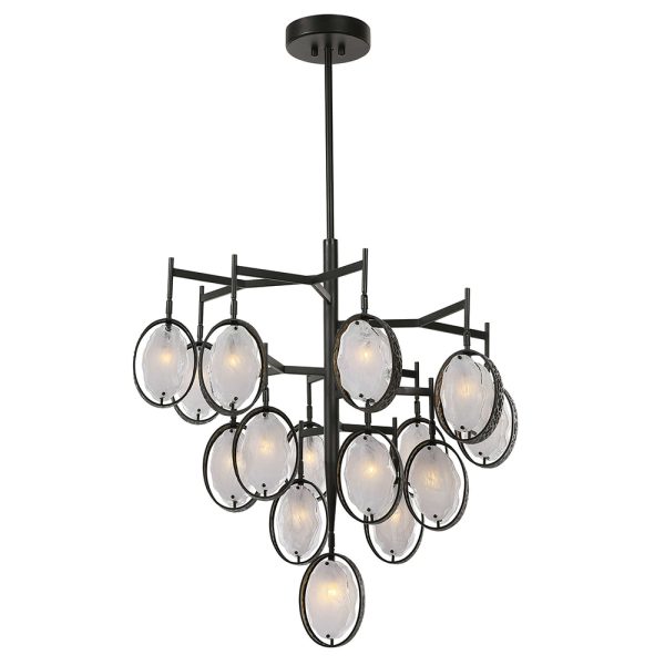 Maxin 15 Light Large Chandelier Hammered Bronze - 21344