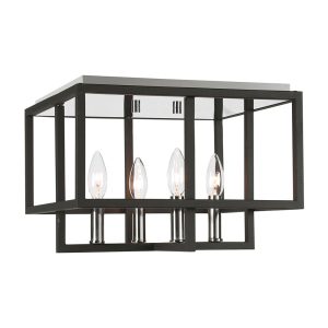 Quadrangle 4 Light Flush Mount Sanded Black - 22281