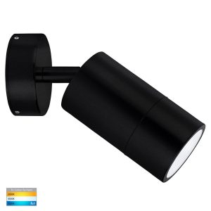 Maxi Tivah 12W 240V Single Adjustable Wall Pillar Light Black / Tri-Colour - HV1228T