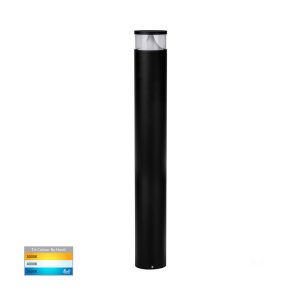 Divad 12W 24V DC Round LED Bollard 1000mm Black / Tri-Colour - HV1629T-BLK-24V-RND