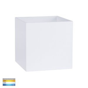 Versa 6W 240V Square LED Wall Light White / Tri-Colour - HV3658T-WHT-SQ