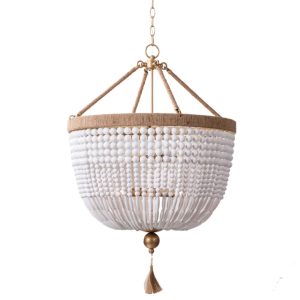 Malabar 6 Light Pendant Large Natural / White - 20726