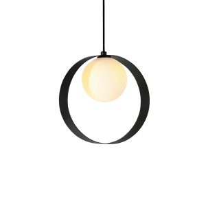 ABC 1 Light Round Pendant Black - ABC ROUND BK