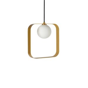 ABC 1 Light Square Pendant Gold - ABC SQUARE GD