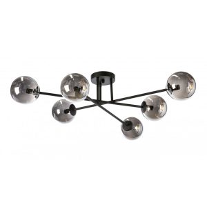 Arezzo 6 Light Semi-Flush Mount Light Black - AREZZO-6L BLACK