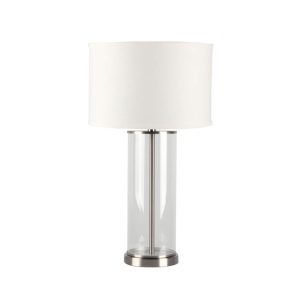 Left 1 Light Table Lamp Nickel / White - B12264