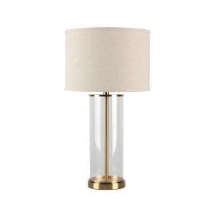 Left 1 Light Table Lamp Brass / Natural - B12269