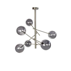 Bubble 6 Light Pendant Smoke / Nickel - BUBBLE NK