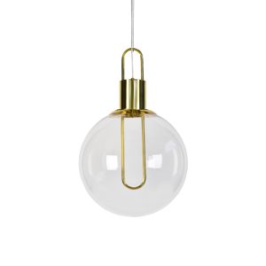 Claire 1 Light Pendant Large Clear / Gold - CLAIRE 40 GD